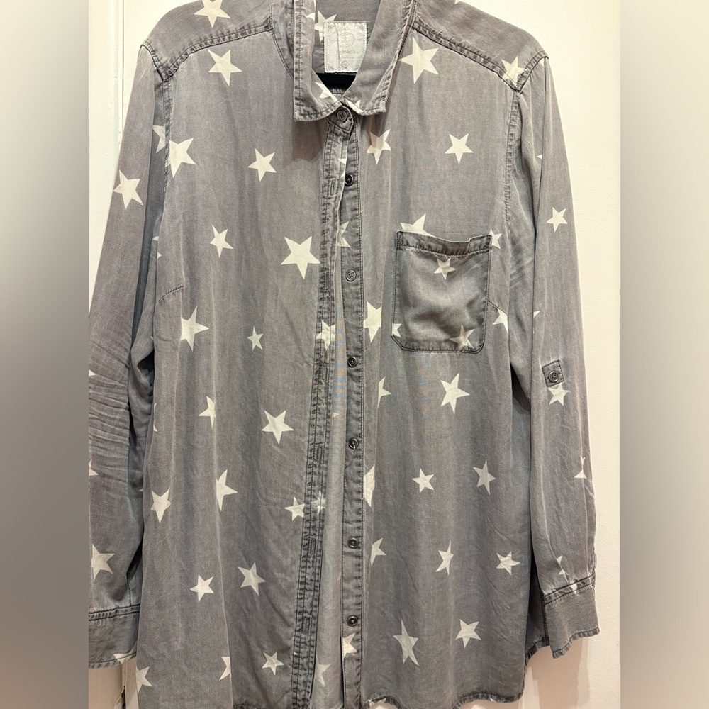 Style & Co. Gray Shirt with White Star Design